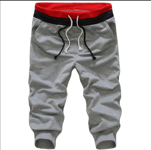 

wholesale-2015 summer casual loose man sports capri cropped harem sweatpants jogger trousers harem hip hop shorts plus size m//xl/xxl, White;black
