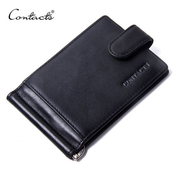 

fashion black money clips famous brand genuine leather men wallets hasp mini purses vintage men wallet contacts