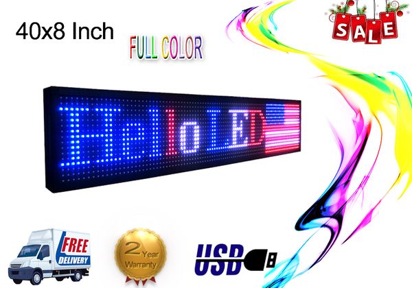 

led sign 40" x 8" programmable indoor p10 rgb full color smd scrolling led display message board perfect solution for advertising