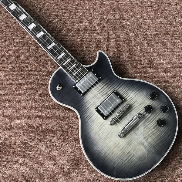 

new black burst color custom shop electric guitar with chrome hardware , selling chinese guitarra