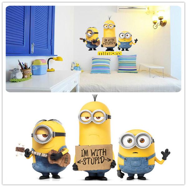 2015 Newest Minions Wall Stickers Cartoon Despicable Me Stuart