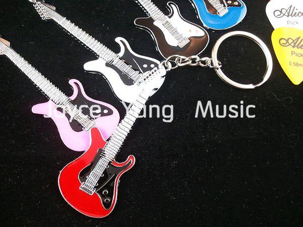 

st style electric guitar keychain(5 colors)+30pcs acoustic electric guitar picks plectrums wholesales