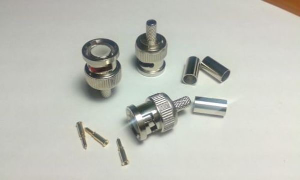 

10pcs bnc plug crimp connectors for rg58 rg-58 coax male antenna cable