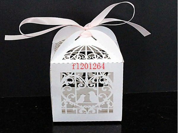 1000 pz/lotto liberano la scatola di cioccolato dolce dell'imballaggio del regalo di disegno del cuore degli uccelli dei contenitori di caramella del banchetto di cerimonia nuziale di trasporto libero