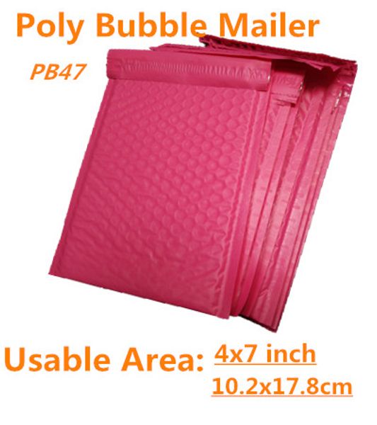 

wholesale-[pb#47]- pink 150*230+40mm usable space poly bubble mailer envelopes padded mailing bag self sealing [20pcs