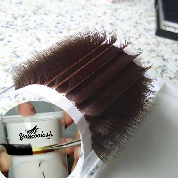 

caramel color russian volume lash camellia lashes pandora eyelashes youcoolash 3d-6d 0.07 mixed length in one lash strip new store 50%+ off