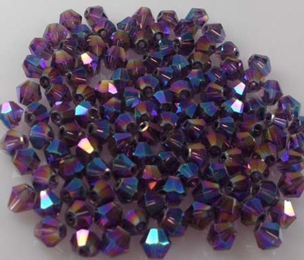 

Оптовая продажа 1000 шт. горячие продать 5301# фиолетовый AB 4 мм двоякого Кристалл spacer