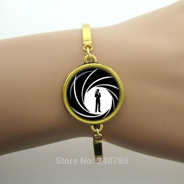 

james bond jewelry james bond bracelet agent 007 pendant jewelry art gift for kids men women superheroes,agent 007, Golden;silver