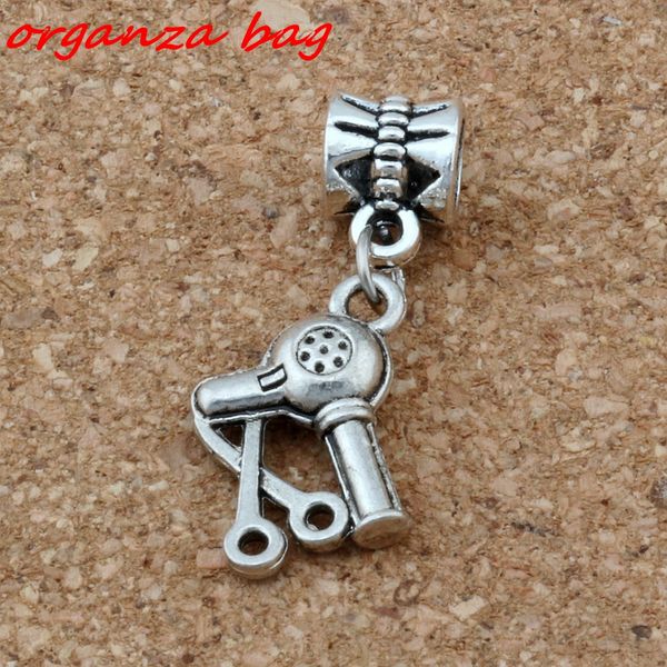 2019 Mic Dangle Ancient Silver Scissors Blow Dryer Hair Stylist