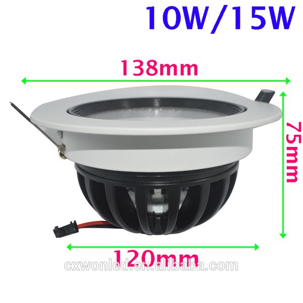 

10w / 15w led downlight размер 138 * 75 * 120 мм saa ce rohs утверждения клиентов стандарт оптовой led корпус светильники
