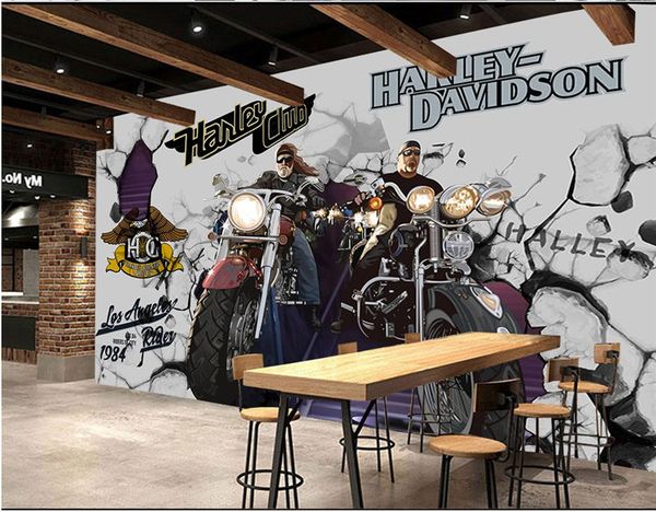 Acquista 3d Murales Carta Da Parati Soggiorno Ristorante Wallpapers Foto Murale Europeo Retrò Novità Moto Rotoli Di Carta Da Parati A 3217 Dal