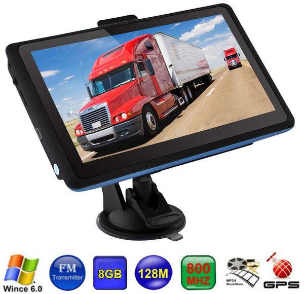 Accessoires HD 7 pouces voiture GPS Navigation FM transmetteur camion navigateur signaux rapides Sat NAV avec 8GB nouvelles cartes