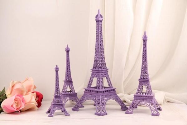 Wedding Table Centerpieces Purple Paris Eiffel Tower Model Alloy
