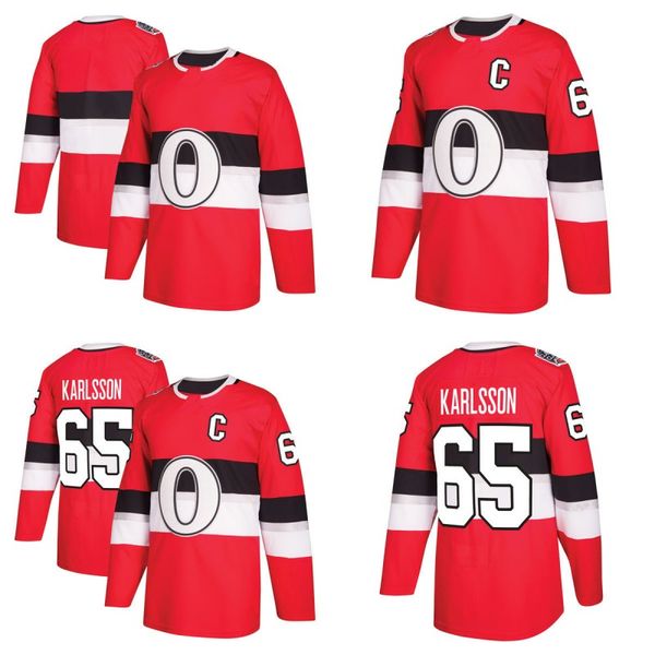 

#65 Erik Karlsson 2018 Centennial Classic Jersey Ottawa Senators 100 Anniversary Patch 9 Bobby Ryan 61 Mark Stone 95 Matt Duchene Jerseys