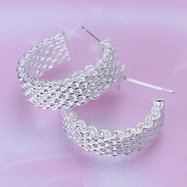 

fashion jewelry silver color silver plated earrings weaved web stud earing brincos floating charms, Golden;silver
