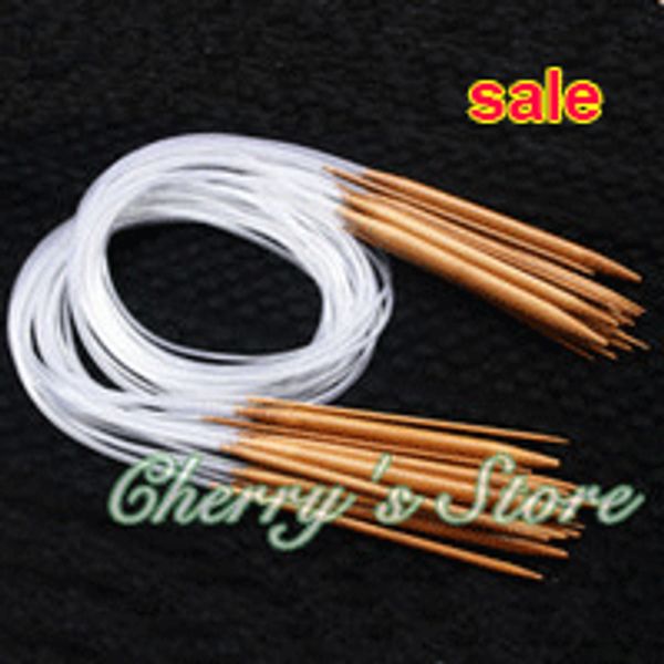 

wholesale-new 16"/ 24"/ 32"/ 39"/ 47" 18pairs 18sizes carbonized circular bamboo knitting needles crafts yarn, Black