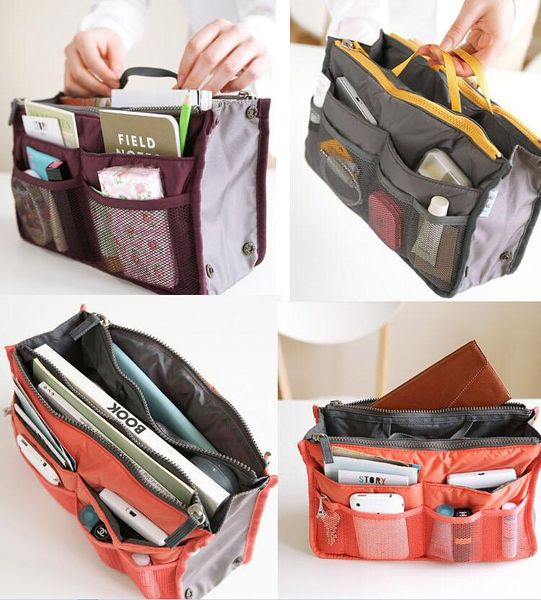 Venda imperdível! 12 Cores Make up organizer bag Mulheres Homens Casual saco de viagem multi funcional Saco de armazenamento de Cosméticos Saco no saco Bolsa