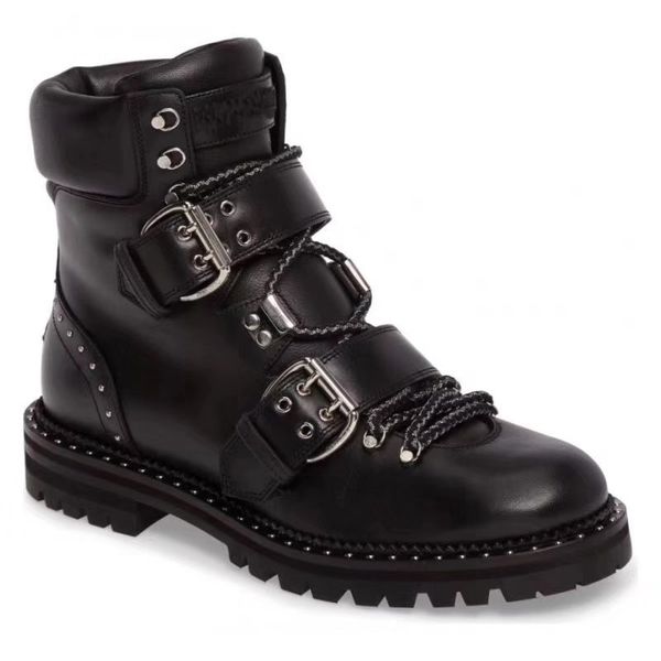 

luxury fashion jc martin womens snow winter ankle walking shoes platform knight motorcycle boots size 35-39, Black