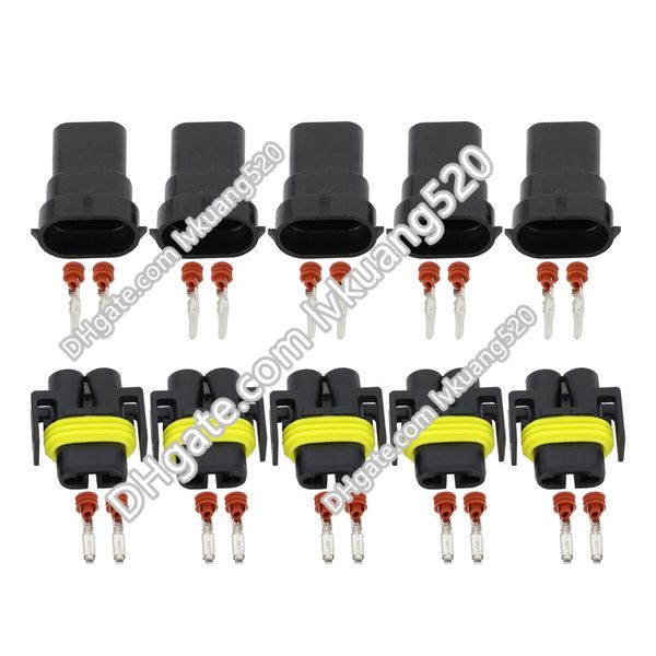 5 set 2 pin Automobile connettore fendinebbia spina cablaggio impermeabile maschio e femmina 880 H11 H8 H9 portalampada con terminale DJ7028Y-2.8-11/21