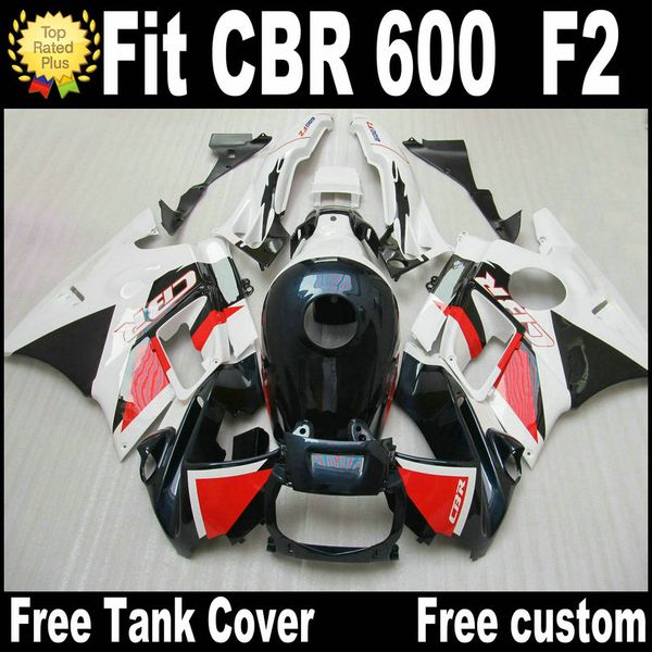 

7 gifts fairing kit for honda cbr 600 f2 1991 1992 1993 1994 white red black fairings cbr600 91 - 94 motobike rf33