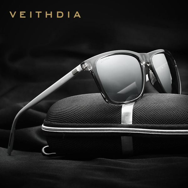 

wholesale-veithdia brand aluminum+tr90 sunglasses polarized lens vintage eyewear accessories sun glasses for men/women 6108, White;black