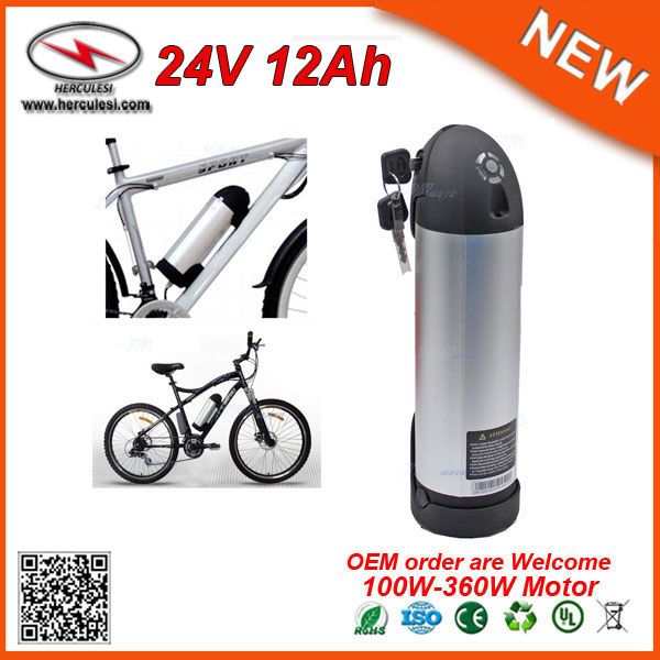 Garrafa à Prova de Chuva Bateria 24 V Li-Ion Bateria Garrafa Embalada E-Bike Bateria 24 V 12Ah Bateria de Lítio Elétrica Bicicleta em 7S6P Celular