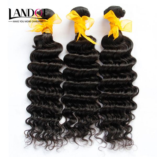 

3pcs lot 8-30inch malaysian deep wave curly virgin hair grade 6a unprocessed malaysian human hair weaves bundles natural black 1b extensions