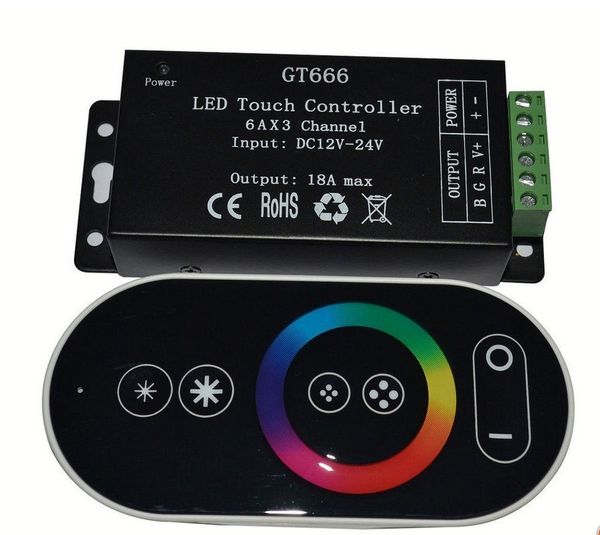 

12-24 В 18A РФ RGB контроллер светодиодный сенсорный пульт дистанционного управления для RGB светодиодные ленты 5050 3528 GT666 Новые Бесплатная доставка