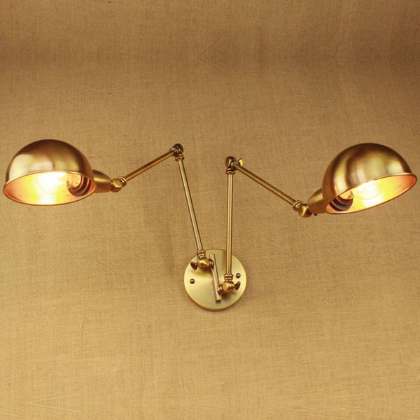 

adjustable golden wall lamp bedroom study decoration simple design wall lighting led coffee shop clothing store double head sconce