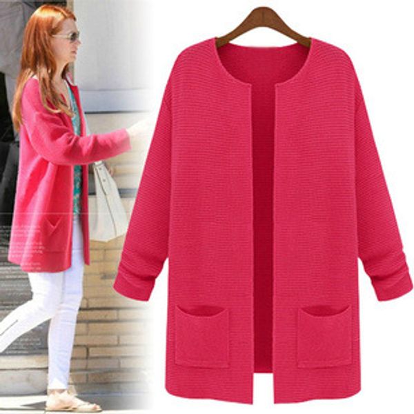 Wholesale- Spring New Fashion loose Women Sweater Female O-Neck Knitted Coat women's Slim air conditioning Cardigan Casual long sleeve Tops