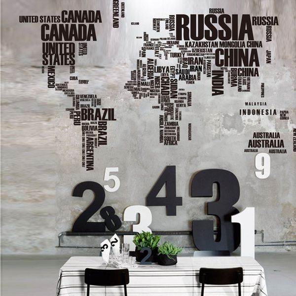 

large letter world map quote removable vinyl decal mural home decor wall sticker ing