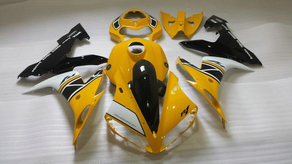 Kit de corpo de carenagem para YAMAHA YZFR1 2004 2005 2006 Carroçaria YZF R1 YZF-R1 YZF1000 R1 04 05 06 Amarelo preto Carenagens + presentes