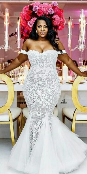 

mermaid wedding dresses off shoulder custom made lace bridal gowns, White