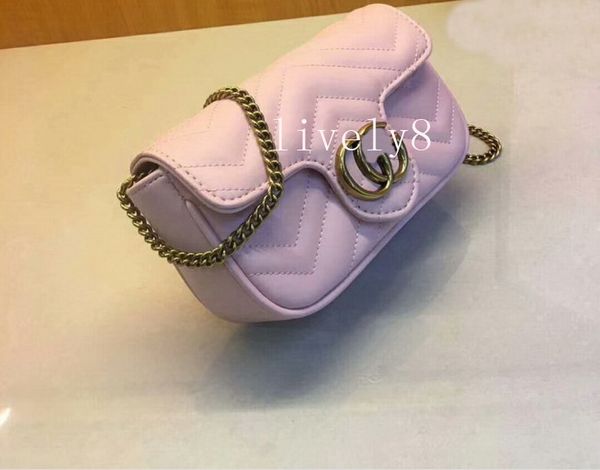 

New style High quality 16cm womens mini Leather Fashion casual Brands Ladies Shoulder bags Handbags Totes vintage Bronze gold chain bags