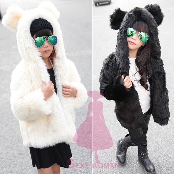 Manteaux Vêtements À Fausse Poilu Leopard Acheter Du Hiver 3 En Manteau Enfants Ear Veste 35 Filles De36 Ours Kids Fourrure Couleur Capuchon fyYb7g6