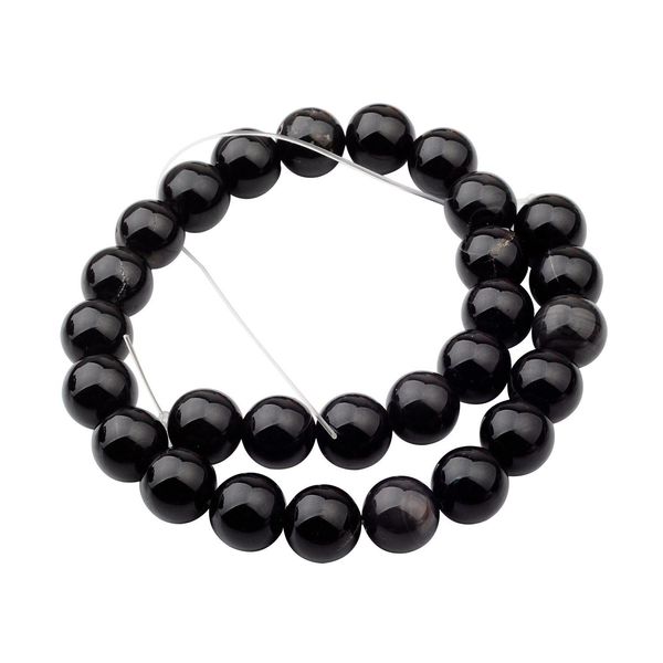 Natural Gemstone Black Onyx Agate 14mm contas redondas para DIY fazendo charme jóias colar pulseira solta 28 pcs grânulos de pedra para atacado