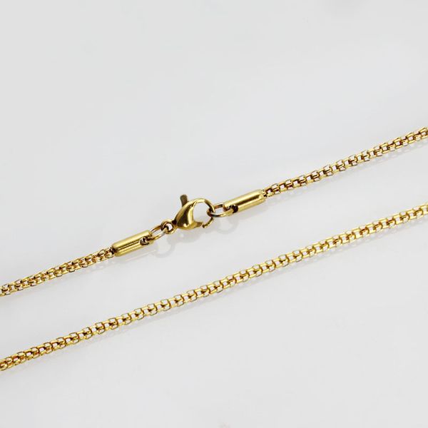 

cute round loop gold chain necklace stainless steel for men and women diy accessories, Silver