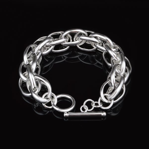 

with tracking number sale 925 silver bracelet lantern bracelet silver jewelry 10pcs/lot 1555, Black