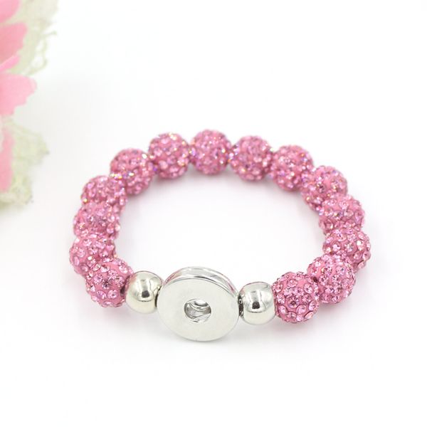

new arrival crystal ball metal buttons snap bracelet snap jewelry gift diy, Black