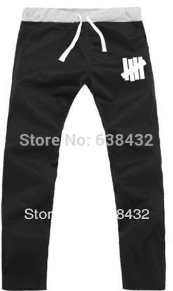 

wholesale-chinese size s--3xl hip hop clothing undefeated 5 strike printed sweatpants fleece trousers casual pants 7 color, Black