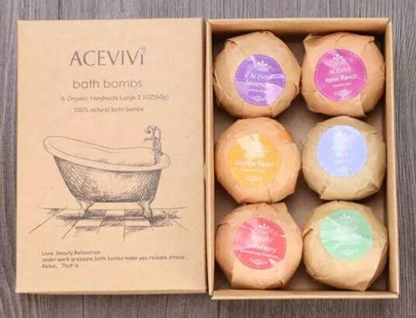 

e new arrival organic bath salt bombs skin care oil sea salt bath bombs gift set 6 flavor organic handmade