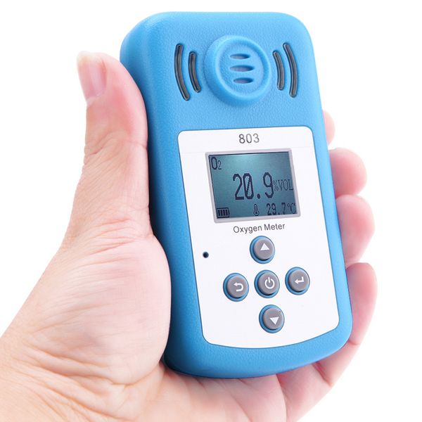 Freeshipping Oxigênio Fino (O2) Detector de Concentração Mini Medidor de Oxigênio Analisador de Gás com Display LCD e Som-luz de Alarme para a Segurança Em Casa