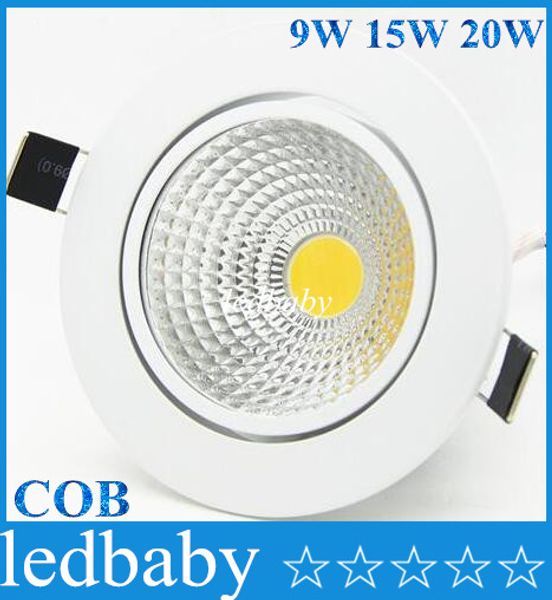 

ultra thin 9w 15w 20w cob led downlights dimmable led ceiling lights recessed down lights white ac 110-240v ce rohs ul