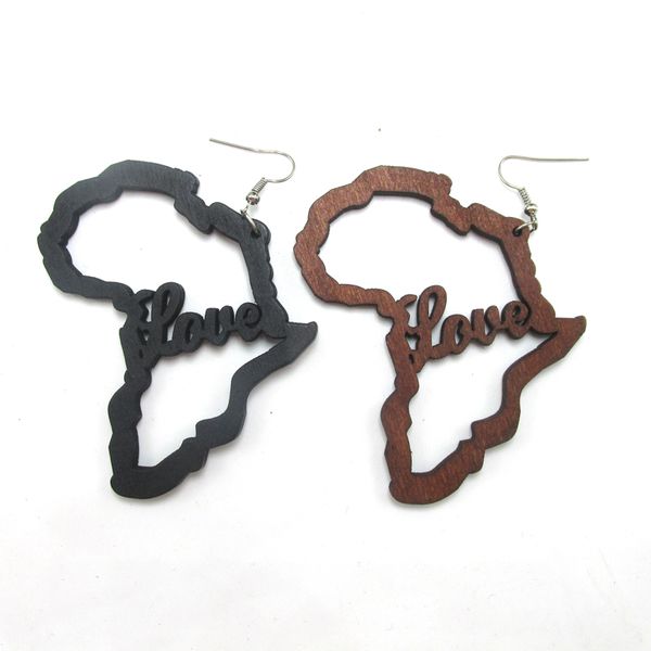 

Wholesale- Free Shipping! Newest African Love Wood Earrings can mixed 2 colors
