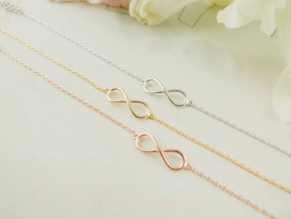 

30pcs gold silver unique simple infinity bracelets men cute one direction infinite bracelet number figure 8 eight bracelet, Golden;silver