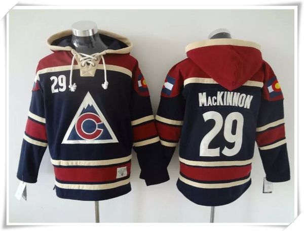 

hoodies jerseys men ice hockey avalanche #29 mackinnon 92 landeskog blue stitching jerseys sports jersey mix order, Black;red