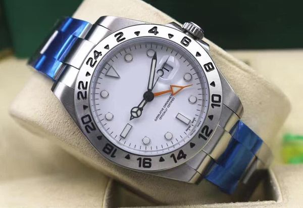 

Новый роскошный бренд часы Explorer GMT 42 мм часы 216570 белый циферблат AutomaticStainless стали мужские часы