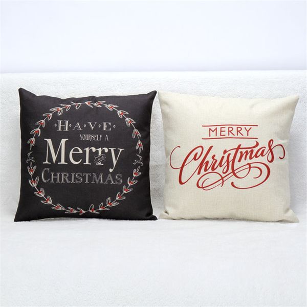 

wholesale-2015 new christmas pillow cover cotton linen square 45*45cm decorative pillow case for christmas and home sd003