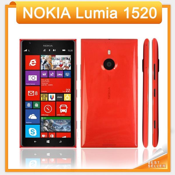 Оригинал Lumia 1520 Nokia Windows 8 Quad Core 2 ГБ ОЗУ + 32 ГБ ПЗУ 3G 4 Г 6 дюймов Бесплатная доставка Nokia Lumia 1520 отремонтированный телефон