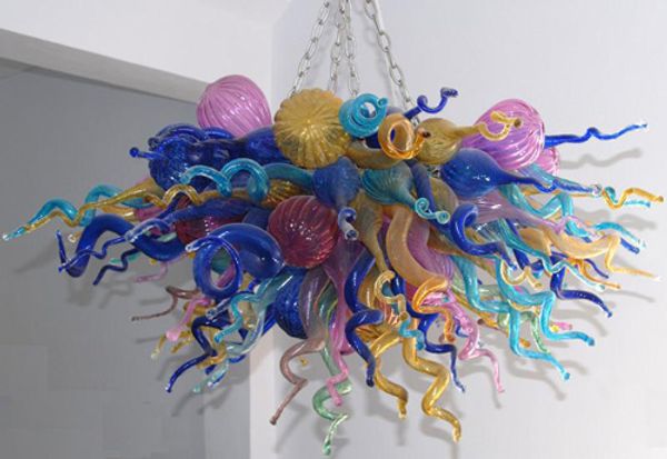 

multicolor hand blown glass chandelier modern crystal european style art deco led light source glass chandelier for home decor